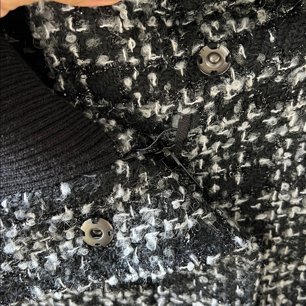 Powder River Outfitters XXL Tweed Black Gray Zip Up Coat Jacket Wool Blend - Picture 5 of 11